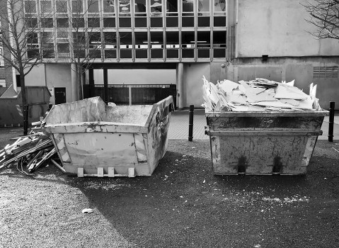 Waste collection trucks in Kentish Town streets